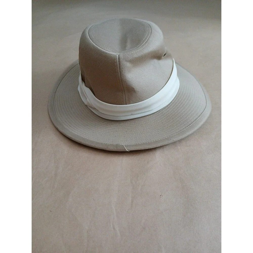 Vintage 90s Banana Republic Safari Hat Mens S Beige Fedora Travel Jungle France